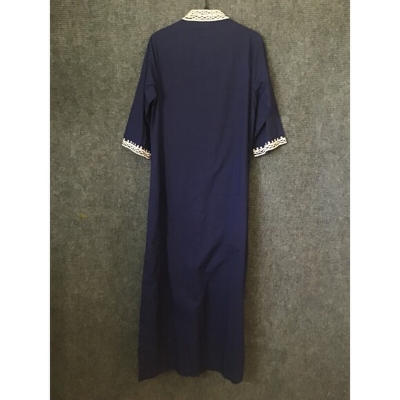 Vintage Daisy's Creations Dress Size 8 Maxi Embroidered Blue 60s Philippines - Picture 5 of 6